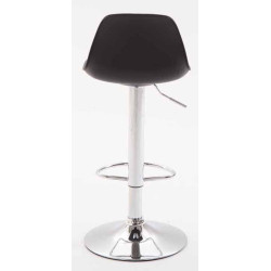 Lot de 2 tabourets de bar Kiel, en plastique chromé noir