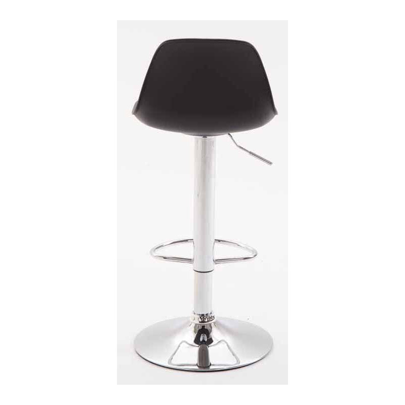 Lot de 2 tabourets de bar Kiel, en plastique chromé noir