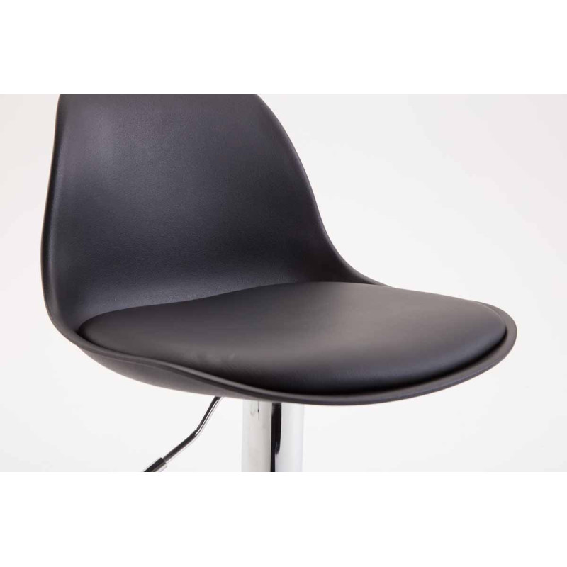 Lot de 2 tabourets de bar Kiel, en plastique chromé noir