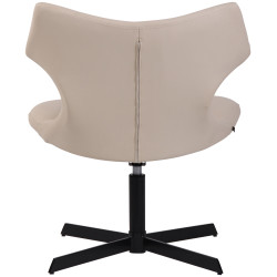 Fauteuil Lounge Welland en cuir artificiel crème