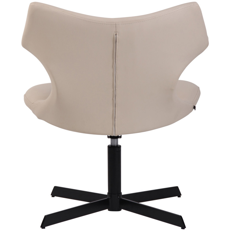 Fauteuil Lounge Welland en cuir artificiel crème