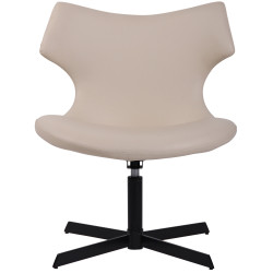 Fauteuil Lounge Welland en cuir artificiel crème