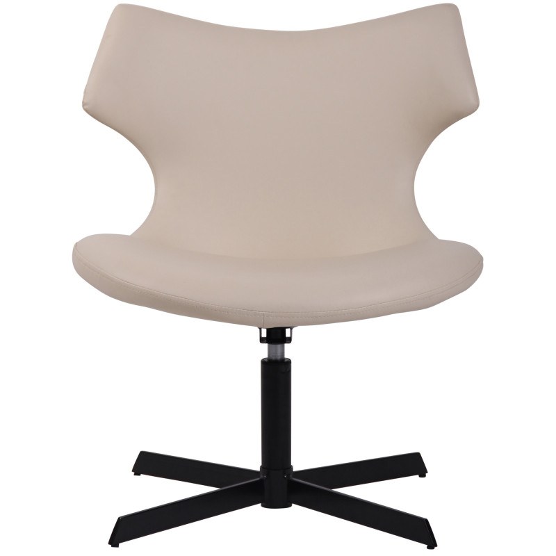 Fauteuil Lounge Welland en cuir artificiel crème