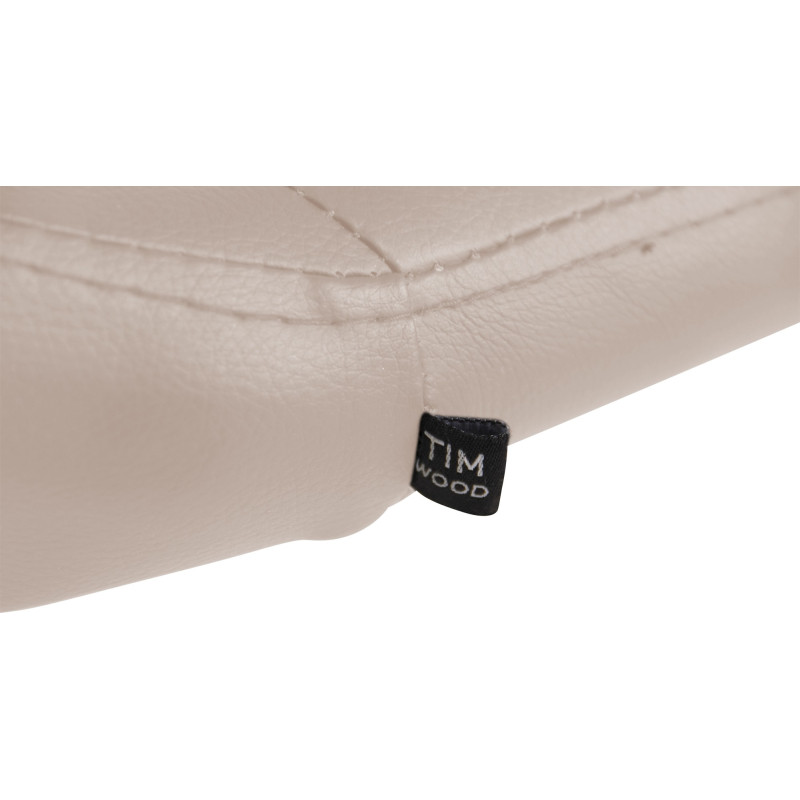 Fauteuil Lounge Welland en cuir artificiel crème