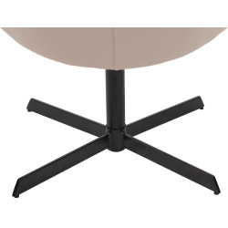 Fauteuil Lounge Welland en cuir artificiel crème
