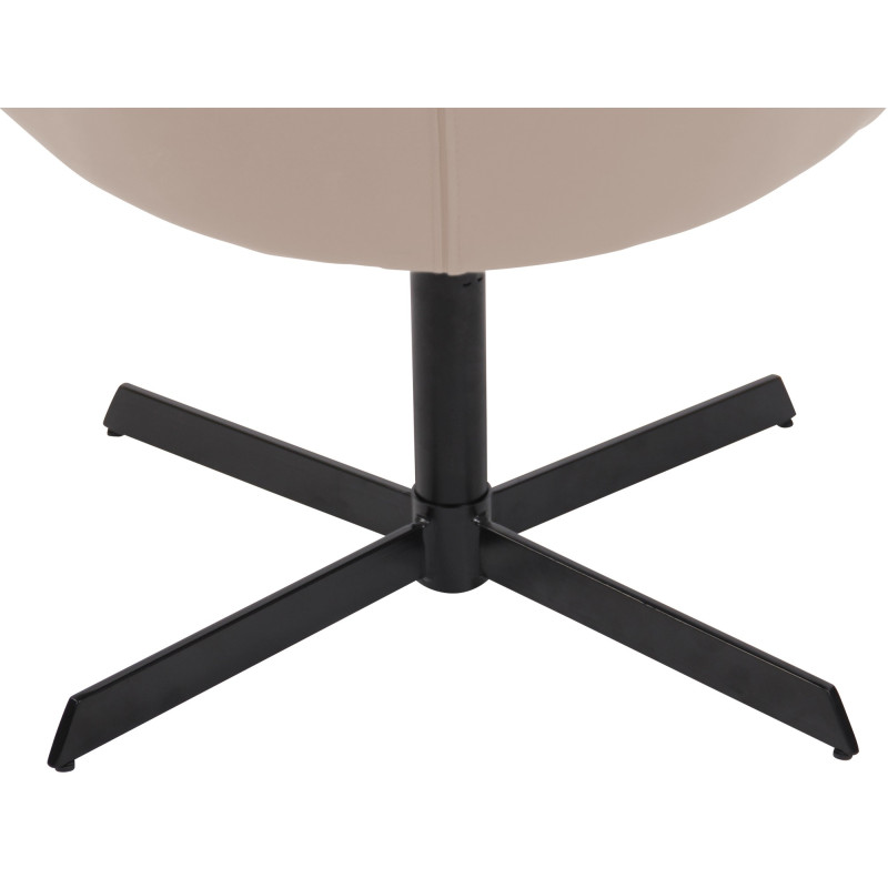 Fauteuil Lounge Welland en cuir artificiel crème