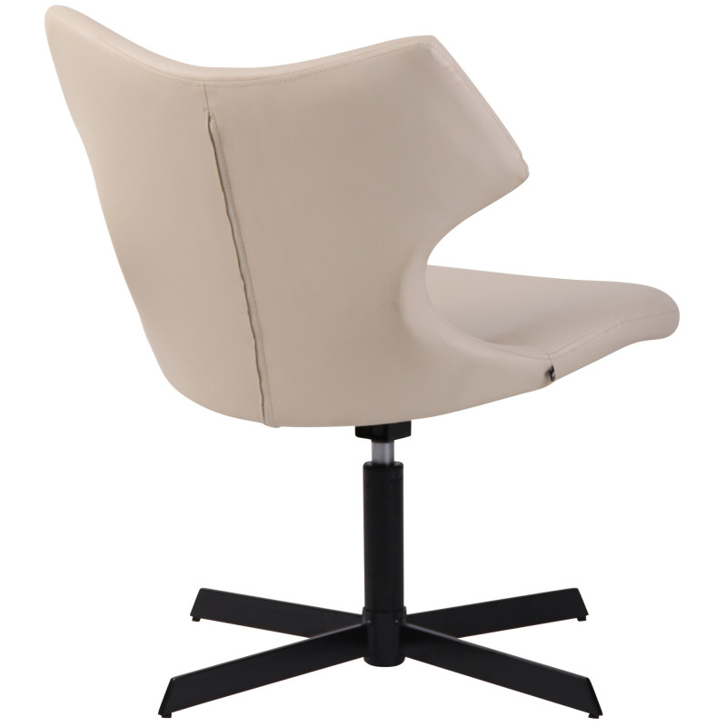 Fauteuil Lounge Welland en cuir artificiel crème