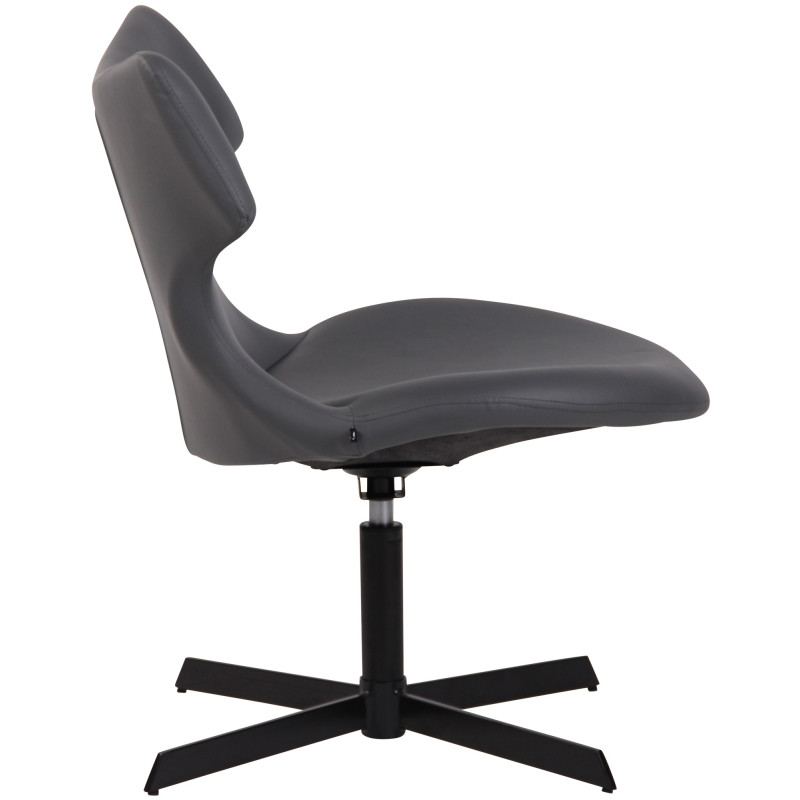 Fauteuil Lounge Welland en cuir artificiel gris