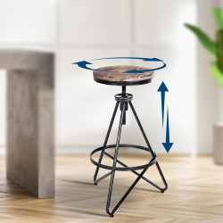 Ensemble de 2 tabourets de bar Karla argent