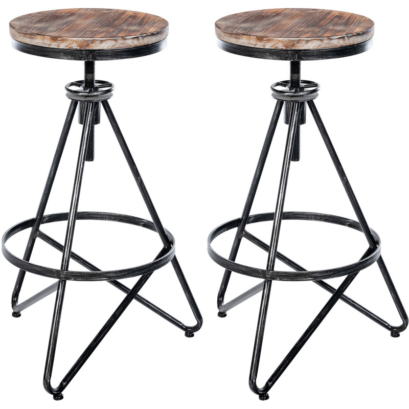 Ensemble de 2 tabourets de bar Karla argent