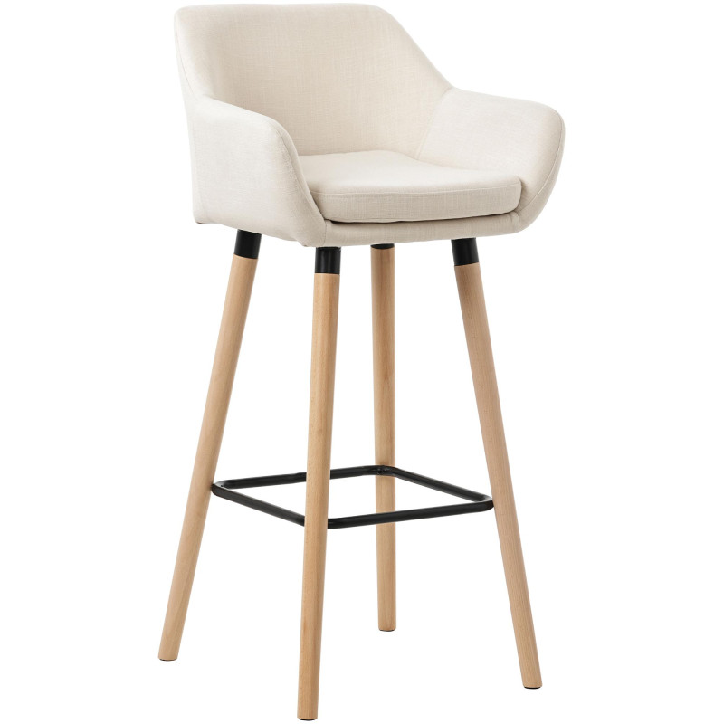 Tabouret de bar Grant en tissu beige