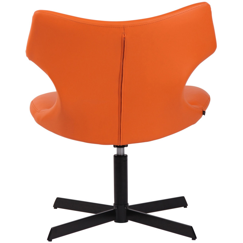 Fauteuil Lounge Welland en cuir artificiel orange
