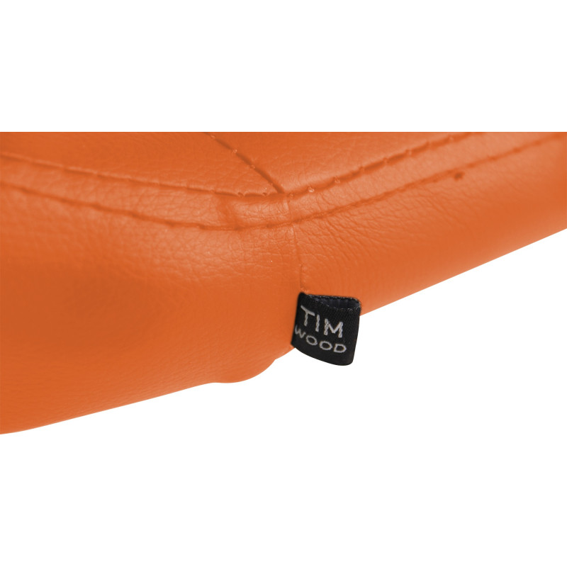 Fauteuil Lounge Welland en cuir artificiel orange