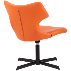 Fauteuil Lounge Welland en cuir artificiel orange