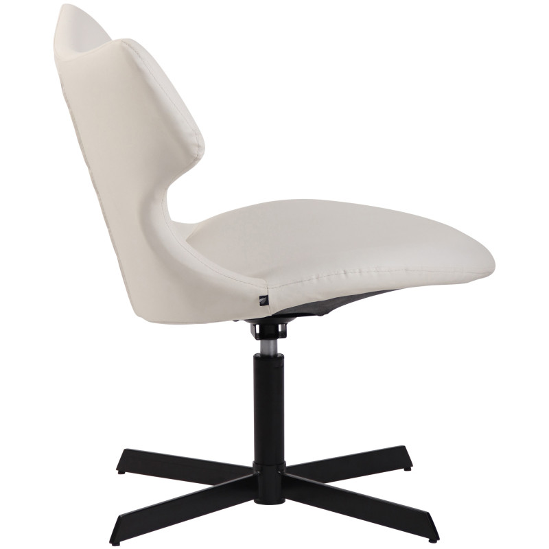Fauteuil Lounge Welland en cuir artificiel blanc