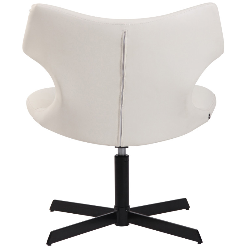 Fauteuil Lounge Welland en cuir artificiel blanc