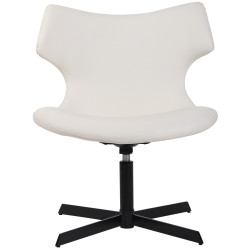 Fauteuil Lounge Welland en cuir artificiel blanc