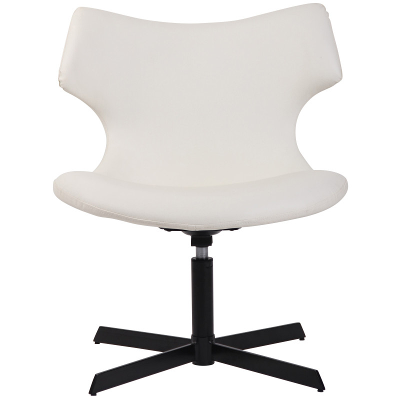 Fauteuil Lounge Welland en cuir artificiel blanc