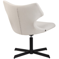 Fauteuil Lounge Welland en cuir artificiel blanc