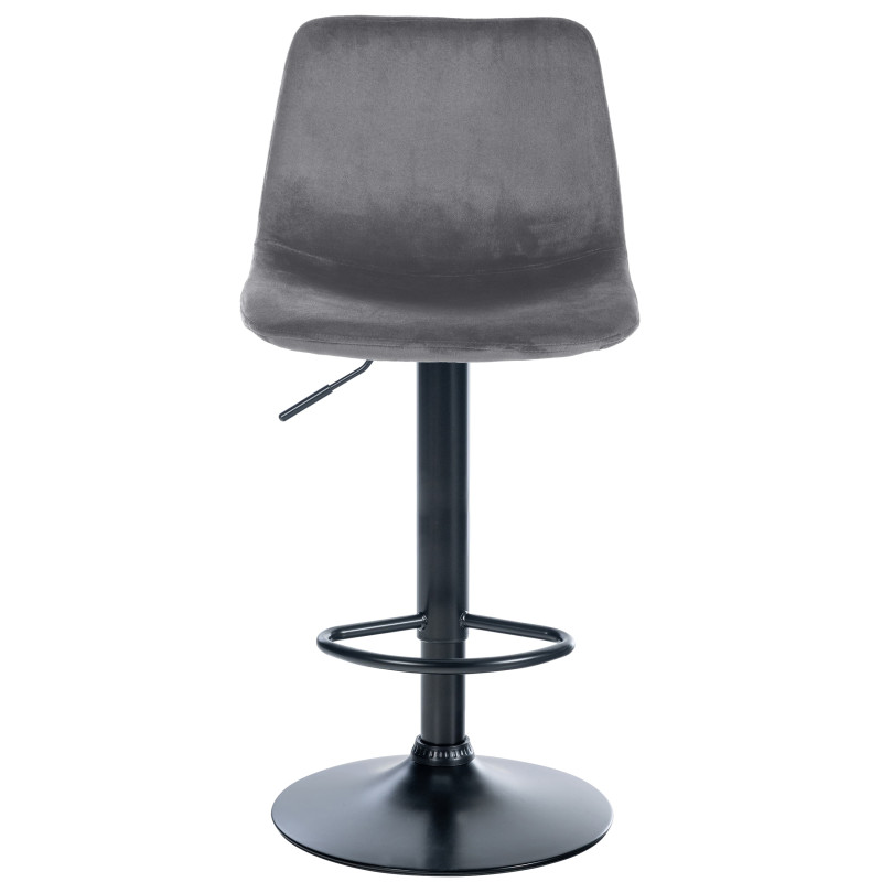 Tabouret de bar Divo velours gris foncé