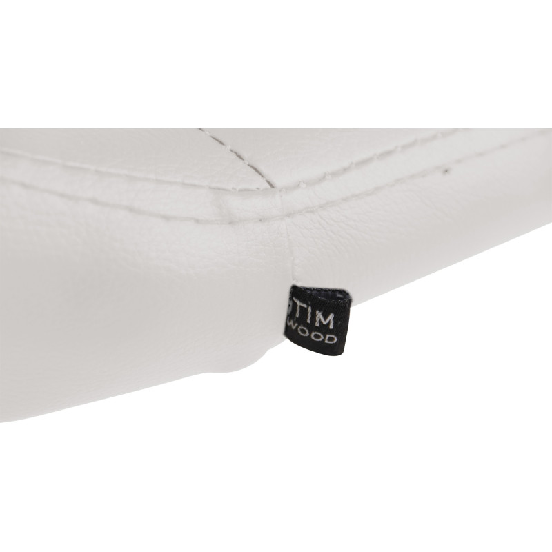 Fauteuil Lounge Welland en cuir artificiel blanc