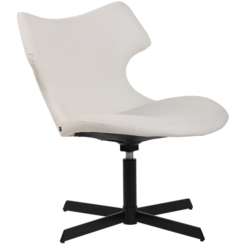 Fauteuil Lounge Welland en cuir artificiel blanc