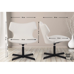 Fauteuil Lounge Welland en cuir artificiel blanc