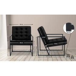 Fauteuil Lounge Avon Velvet noir