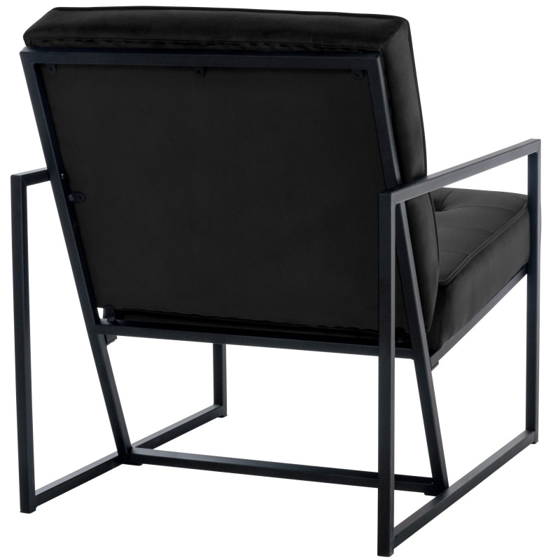 Fauteuil Lounge Avon Velvet noir