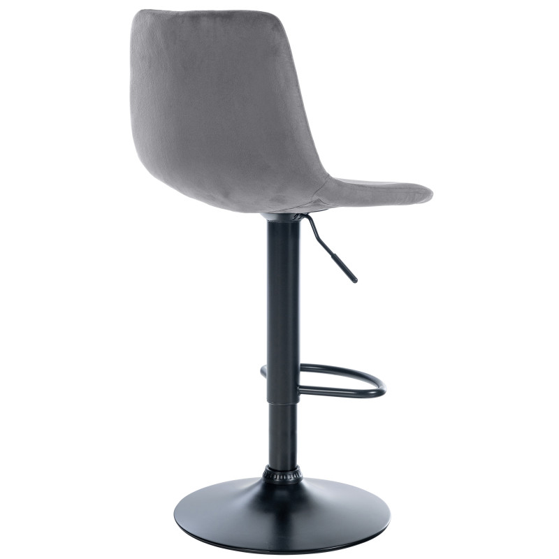 Tabouret de bar Divo velours gris foncé