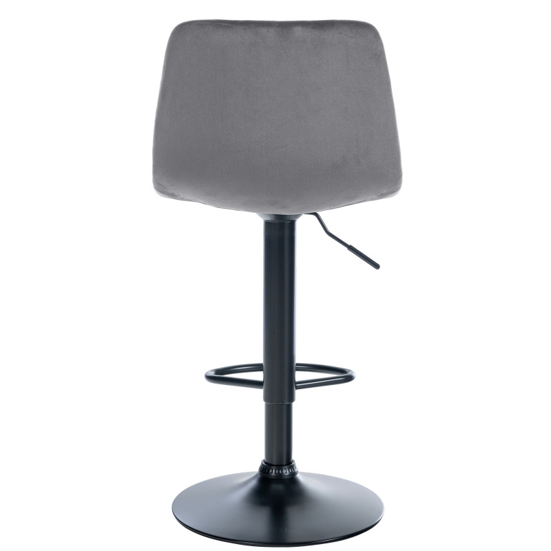 Tabouret de bar Divo velours gris foncé