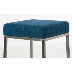 Ensemble de 2 tabourets de bar Montréal, 85, tissu, acier inoxydable bleu
