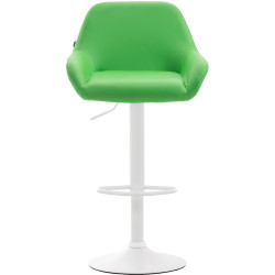 Tabouret de bar Braga, similicuir, blanc vert