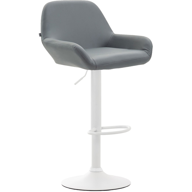 Tabouret de bar Braga, similicuir, blanc gris