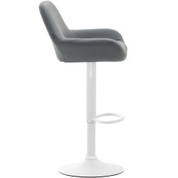 Tabouret de bar Braga, similicuir, blanc gris