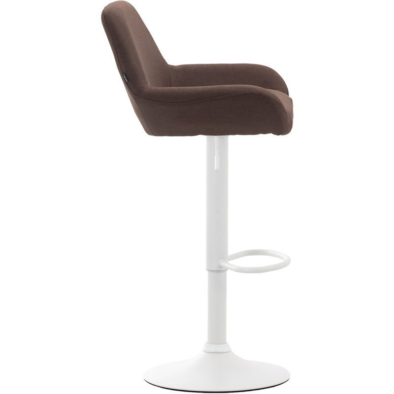 Tabouret de bar Braga, tissu blanc brun