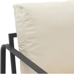 Fauteuil Lounge Manea en cuir artificiel crème
