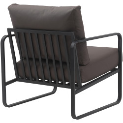 Fauteuil Lounge Manea en cuir artificiel brun