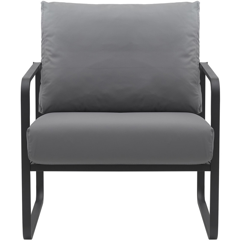Fauteuil Lounge Manea en cuir artificiel gris