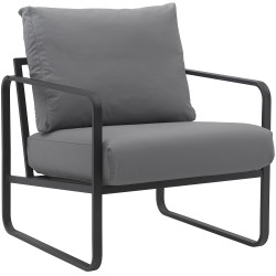 Fauteuil Lounge Manea en cuir artificiel gris