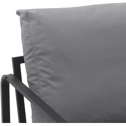 Fauteuil Lounge Manea en cuir artificiel gris
