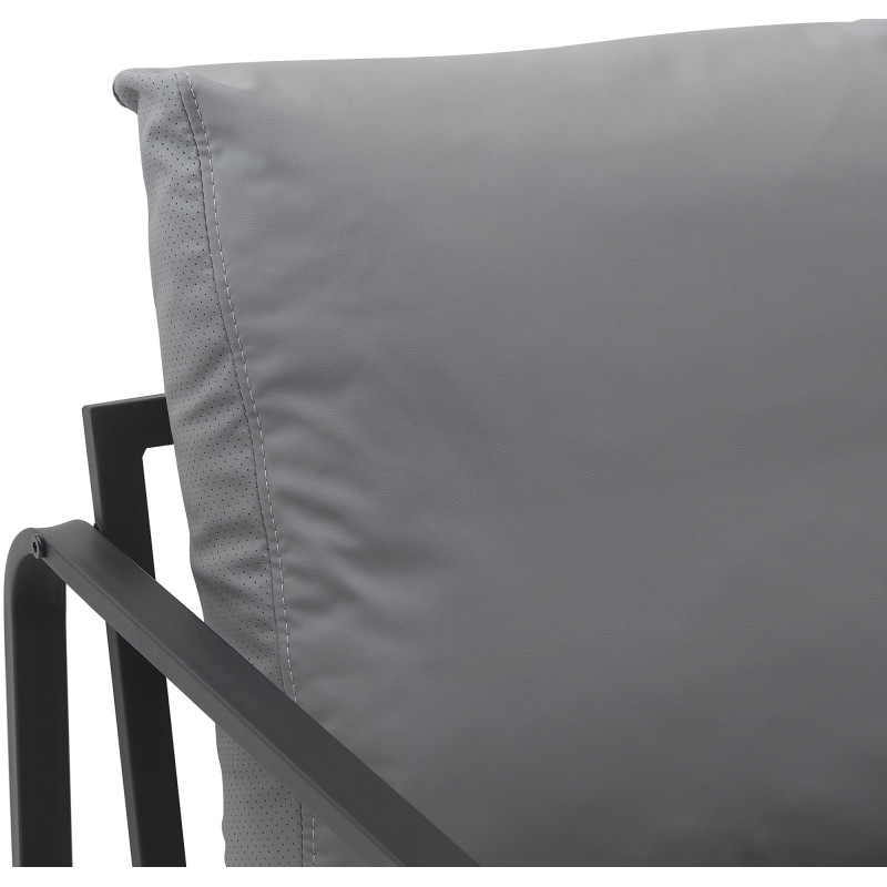 Fauteuil Lounge Manea en cuir artificiel gris