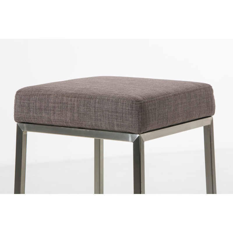 Ensemble de 2 tabourets de bar Montreal 80, tissu, acier inoxydable gris