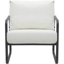 Fauteuil Lounge Manea en cuir artificiel blanc