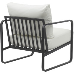 Fauteuil Lounge Manea en cuir artificiel blanc