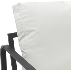 Fauteuil Lounge Manea en cuir artificiel blanc