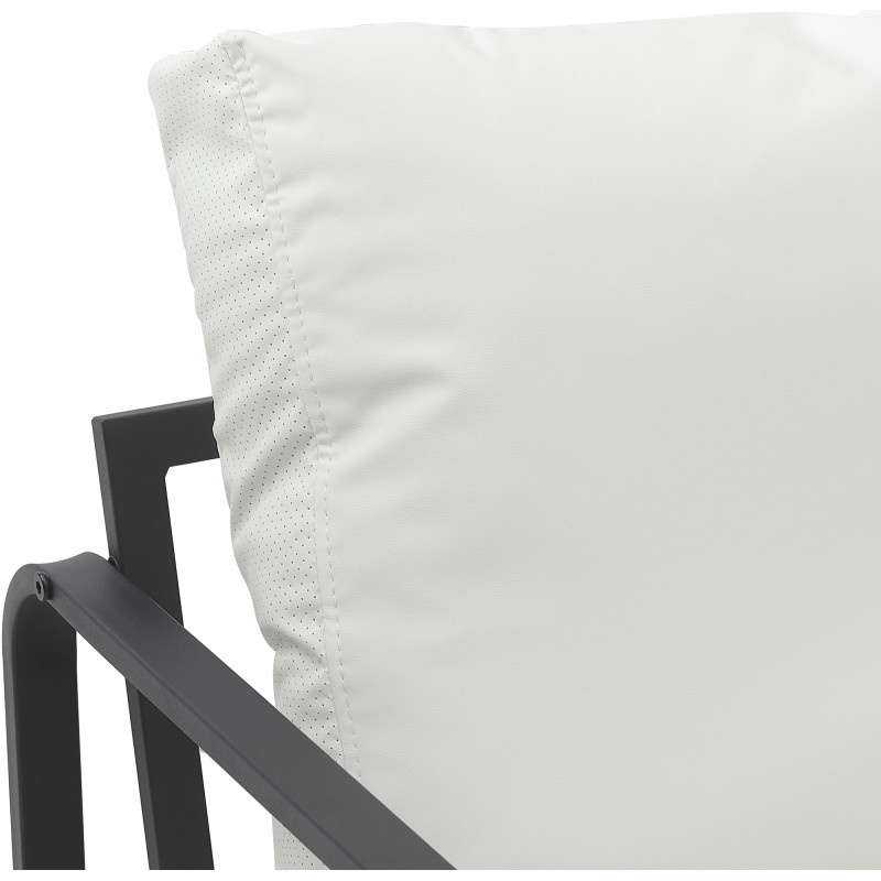 Fauteuil Lounge Manea en cuir artificiel blanc