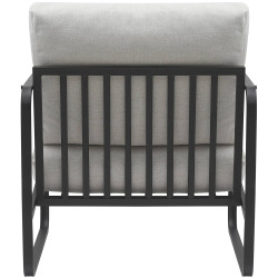 Fauteuil Lounge Manea en tissu crème