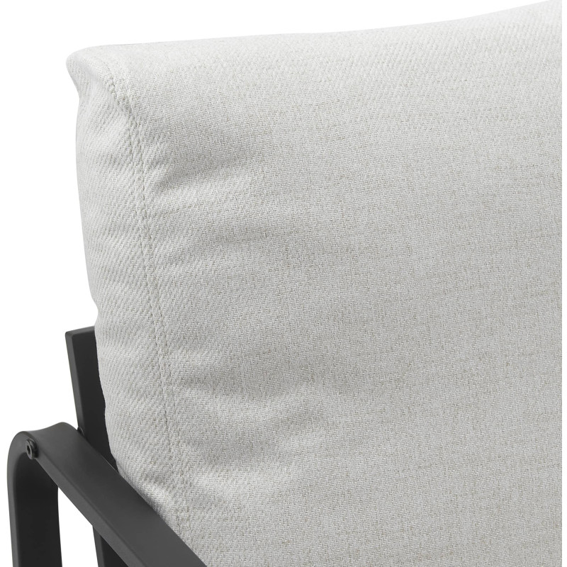 Fauteuil Lounge Manea en tissu crème