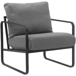 Fauteuil Lounge Manea en tissu gris foncé